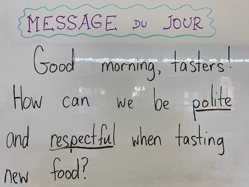 Morning message during "La Semaine Du Goût"