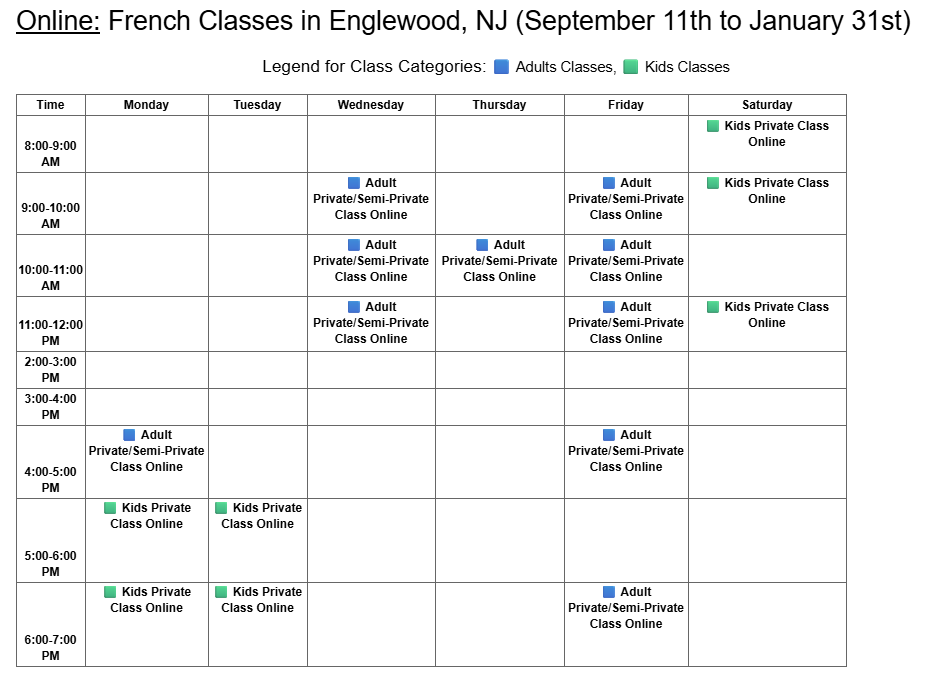 French Classes in Englewood, NJ